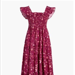 NWT Sold Out Hill House Ellie Nap Dress in Burgundy Floral